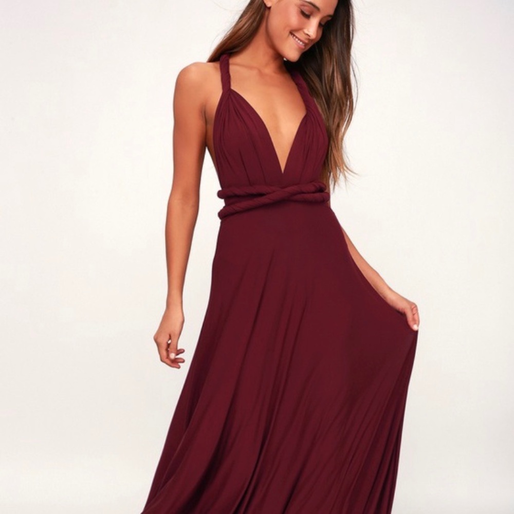 LULUS DARK RED PROM DRESS